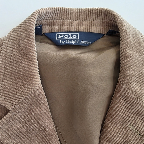 Polo Ralph Lauren Corduroy Blazer Jacket Tan Beige Classic Fit - Mens Size L - Picture 8 of 8